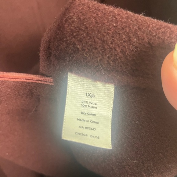 Talbots Burgundy Purple Boiled Wool Zip Blazer Jacket size 1X petite - Picture 3 of 7